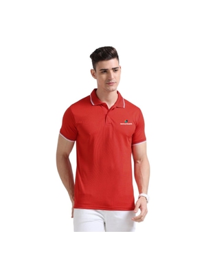 Greys&Blues PrimoKnit Polo Tshirt- Red with White Tipping